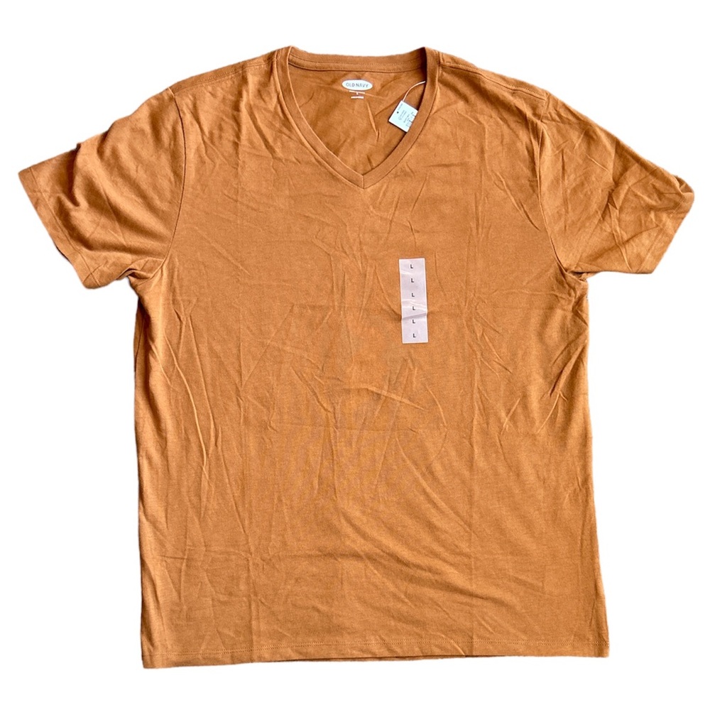 Old Navy Women’s Soft-Washed V-Neck Short Sleeve T-Shirt - Burnt Orange -Size L